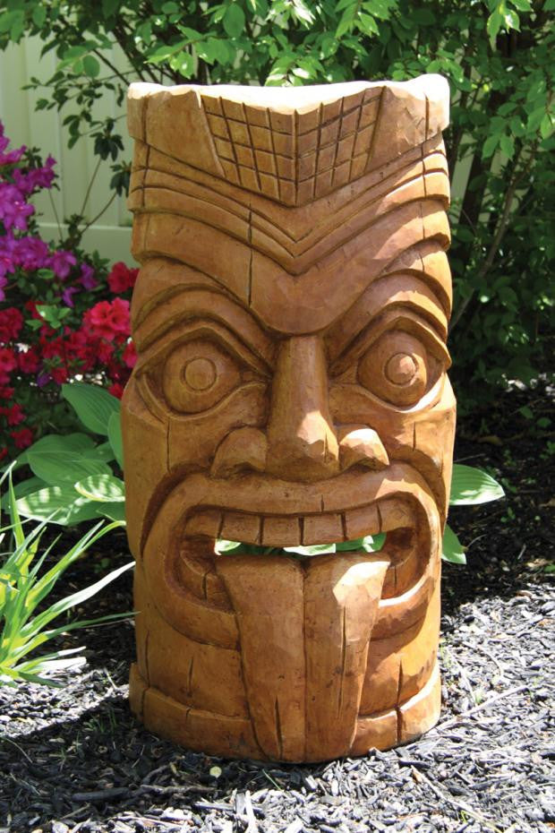 Beaded TIKI TONGUE GUY pine fence wood online durable and made to last outdoors in tough Florida weather with no fading. Tropical tribal