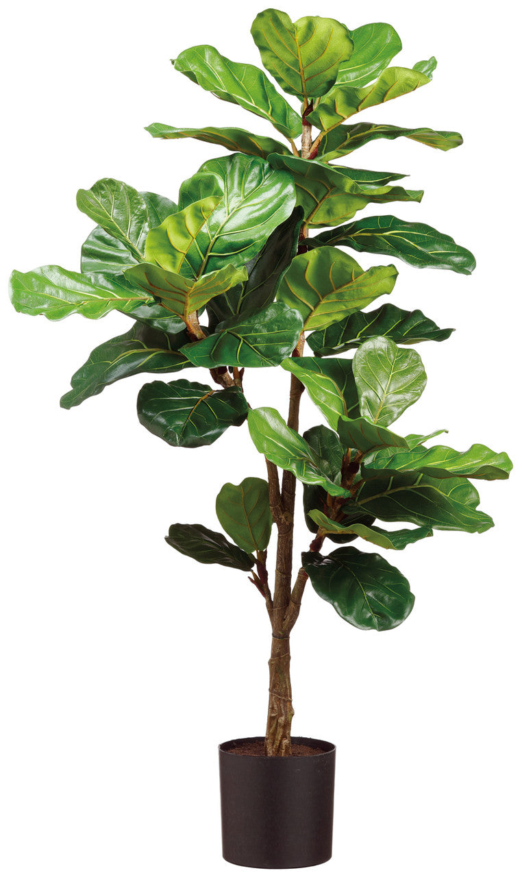 artificial fiddle leaf fig tree Faux Fiddle Leaf Plant in Plastic Pot Green