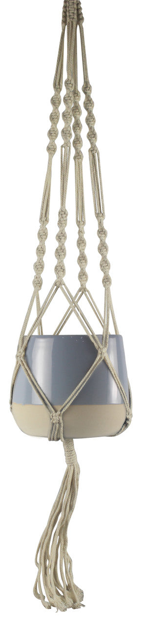 hanging macrame plant holder Macrame Hanging Planter Aqua