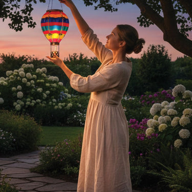 Hot Air Balloon Solar Lantern - Multi Stripe