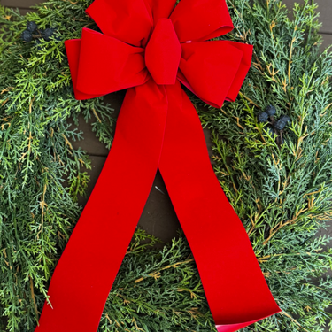#40 6-Loop Velvet Red Bow