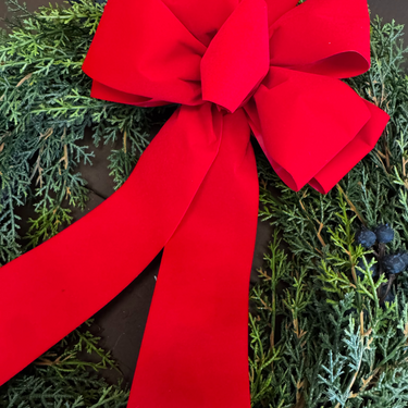 #40 6-Loop Velvet Red Bow