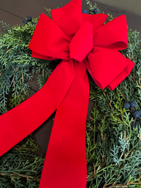 #40 6-Loop Velvet Red Bow