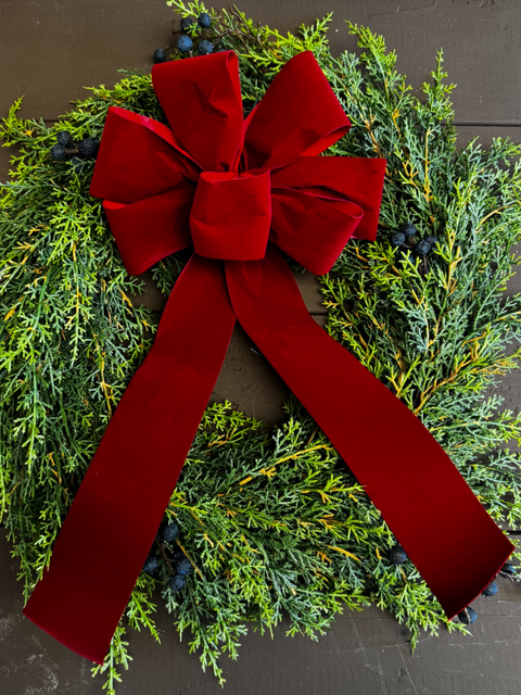 #40 6-Loop Velvet Brick Bow