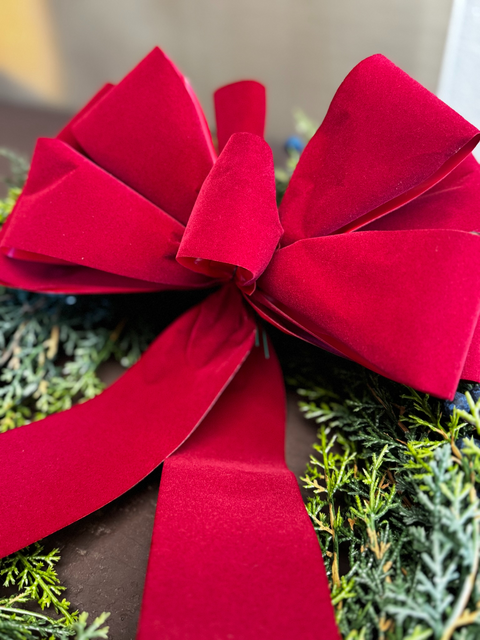 #40 6-Loop Velvet Brick Bow