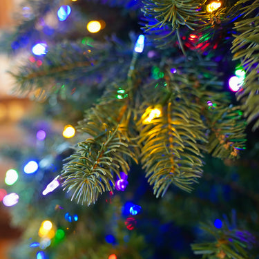 Grand Noble Pine Artificial Christmas Tree – 9’ Pre-Lit with Color-Changing Starry Lights