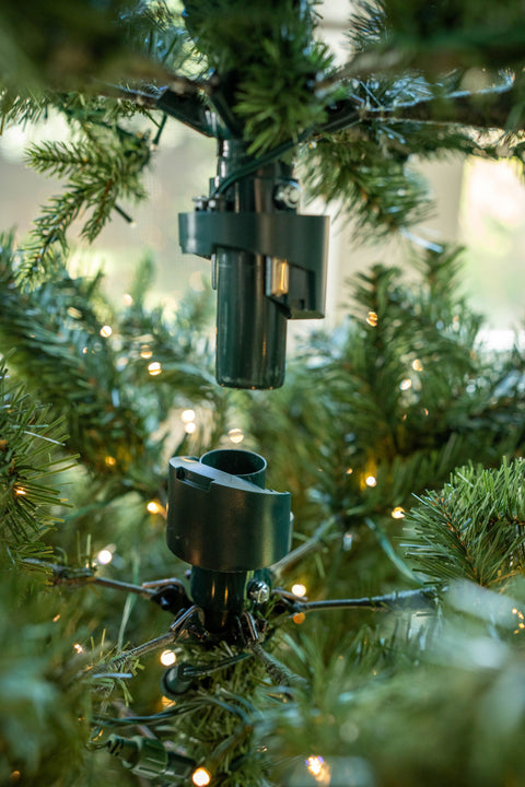 Nordic Flocked Fir Artificial Christmas Tree – 5’ or 7.5’ Pre-Lit with Color-Changing Starry Lights