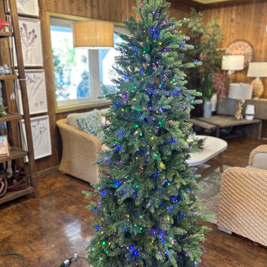 Alberta Slim Spruce Artificial Christmas Tree – 6.5’ or 7.5’ Pre-Lit with Color-Changing Starry Lights