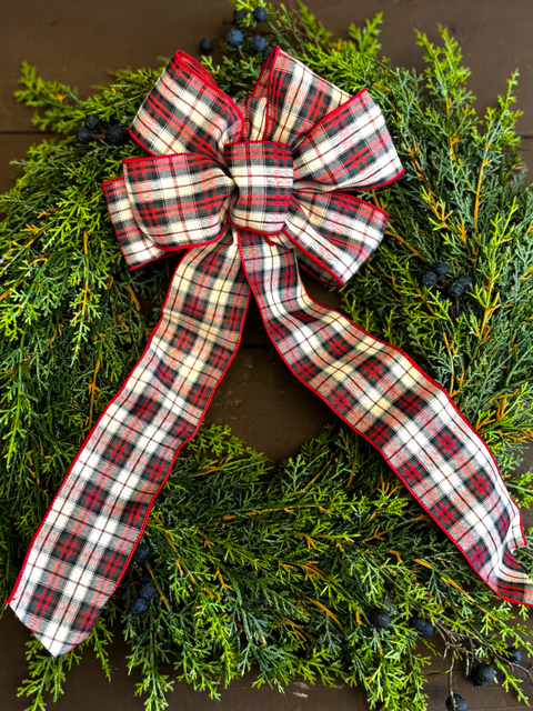 #40 6-Loop Wired Plaid Bow