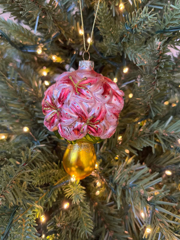 Glass Amaryllis Ornament