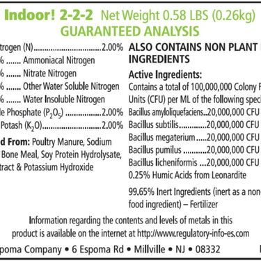 Espoma® Organic® Indoor! Houseplant Food 2-2-2