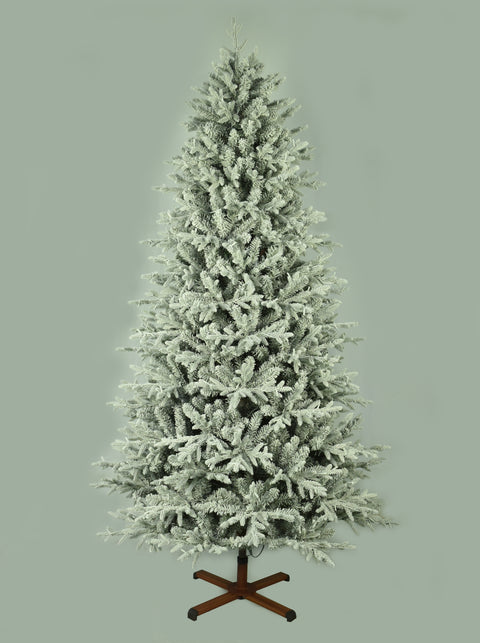 Nordic Flocked Fir Artificial Christmas Tree – 5’ or 7.5’ Pre-Lit with Color-Changing Starry Lights