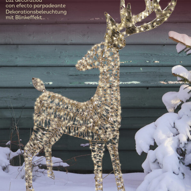 Lumineo Micro LED Standing Reindeer – Warm White (51 in)