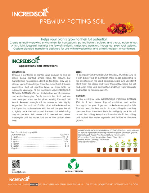 incredimail expanding concentrated potting mix Incredisoil Premium Potting Soil 8 quart