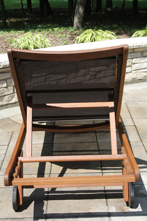 Eucalyptus & Brown Sling Chaise Lounger