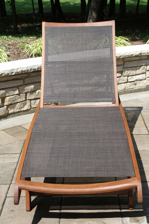 Eucalyptus & Brown Sling Chaise Lounger
