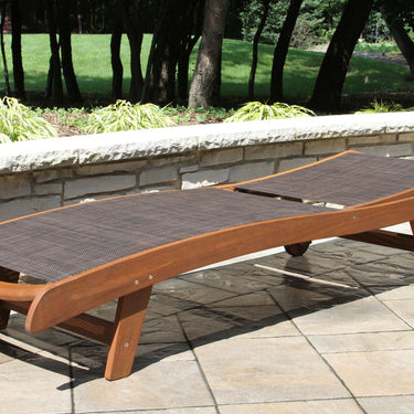 Eucalyptus & Brown Sling Chaise Lounger
