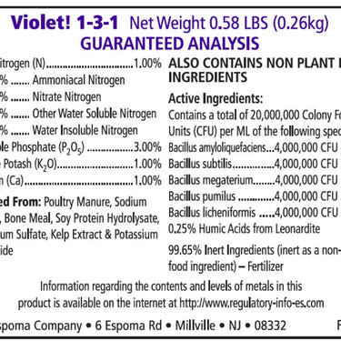 Espoma® Organic® Violet! 1-3-1 African Violet Food
