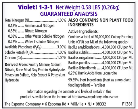 espoma organic african violet potting mix Espoma® Organic® Violet! 1-3-1 African Violet Food – Pike Nursery
