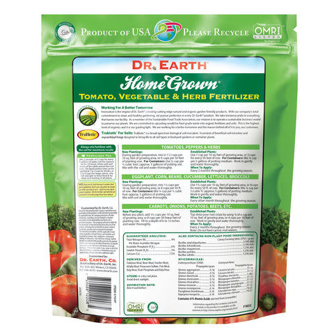 Dr. Earth Home Grown® Tomato, Vegetable & Herb Fertilizer  4lb  4-6-3