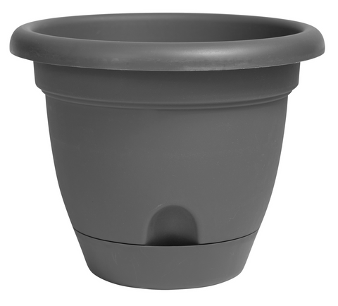 planter pots 12 inch Bloem Lucca Planter Charcoal Plastic