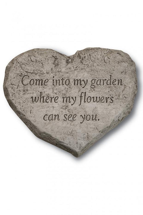 Stone Come Into My Garden Heart