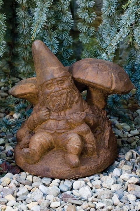 Gnome With Mushrooms 13 inch