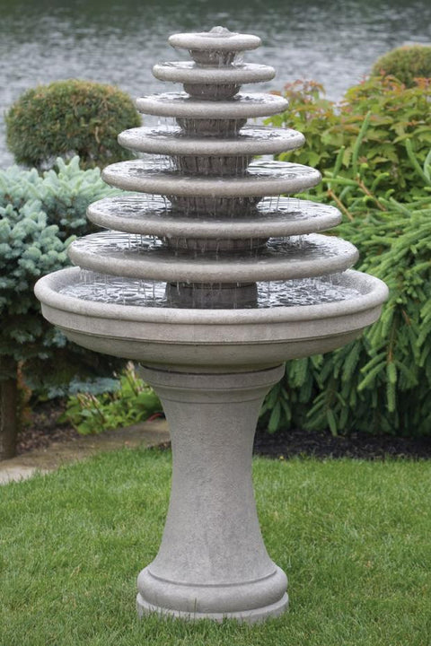 Seven Tier Gozo Fountain On Pedestal