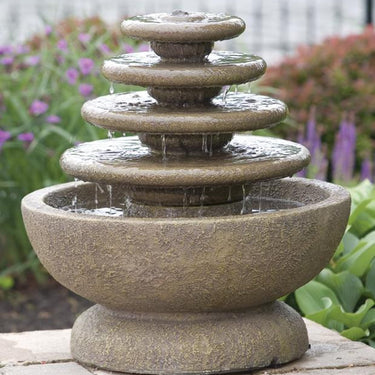 Four Tier Gozo Fountain On Petal Pool