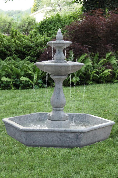 Two Tier Boca Hex Fountain with pool