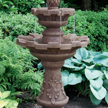 Two Tier Fluted Fountain With Pineapple Finial 57 inch