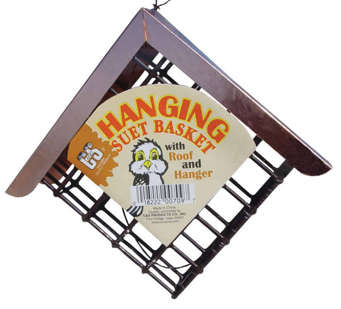 C&S Hanging Suet Basket With Roof And Hanger