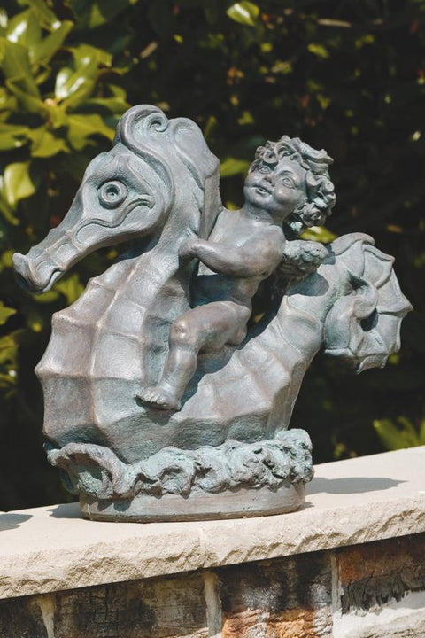 Angel Riding Seahorse Plumbed