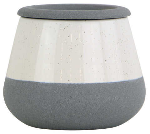 self watering planter 6 inch Glazed Ceramic Della Self Watering Planter White/Faux Cement