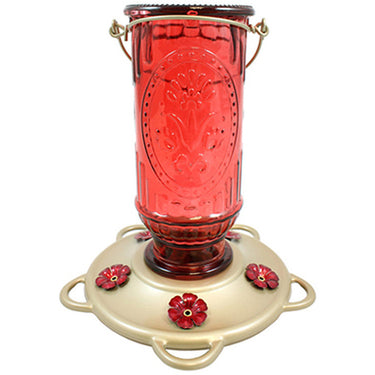Red Vintage Hummingbird Feeder