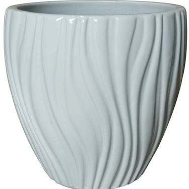 Glazed Ceramic Kona Planter White - 12 inch