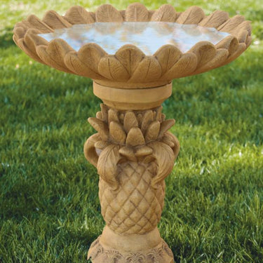 Pineapple Leaves Birdbath 31 inch