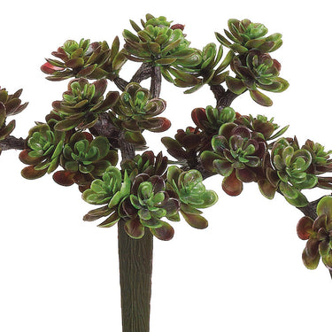 Faux Sedum Pick with Green/Burgundy - 5 inch