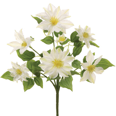 Faux Clematis Bush White - 14.5 inch