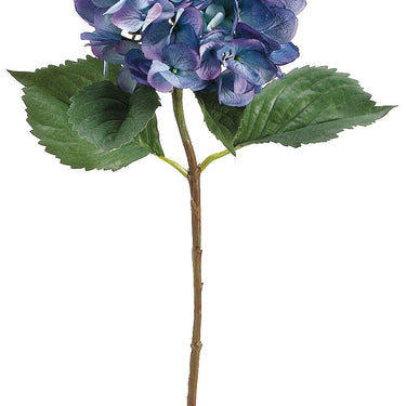 Faux Hydrangea Spray Blue Helio - 27 inch