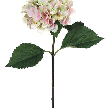 Faux Hydrangea Spray Pink/Green - 27 inch