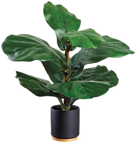 faux fiddle fig leaf Faux Fiddle Leaf Plant in Ceramic Pot Green