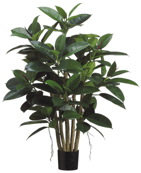 Faux Rubber Leaf Plant in Pot Green - 39 inch