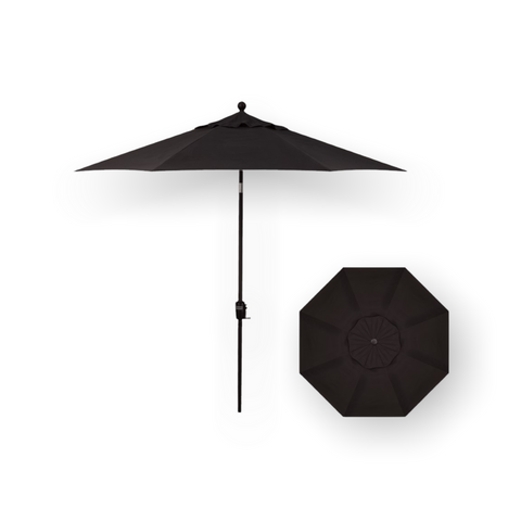 9 patio umbrella frame 6 rib 9' Push Button Tilt Umbrella, Black Frame