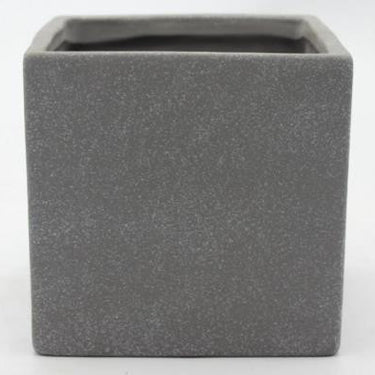 Glazed Ceramic Contemporary Cube Grey