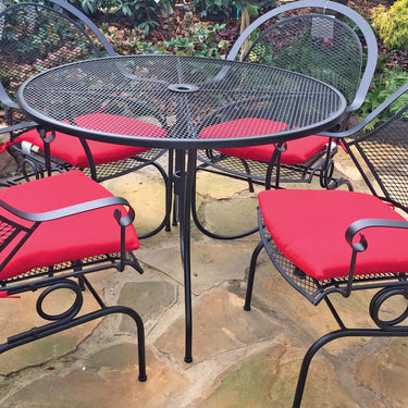 Patio Dining - 5pc Terra Dining Set with Red Sunbrella Cushions