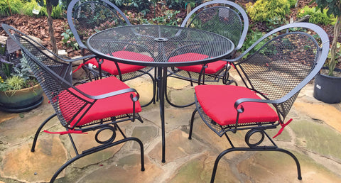 Patio Dining - 5pc Terra Dining Set with Red Sunbrella Cushions