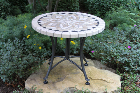 Patio Seating - 24" Spanish Marble Accent Table - 24 inch