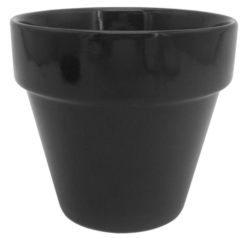 Glazed Ceramic Electric Pot Black - 5.5 inch
