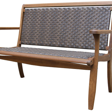 Driftwood Grey Wicker & Eucalyptus Bench
